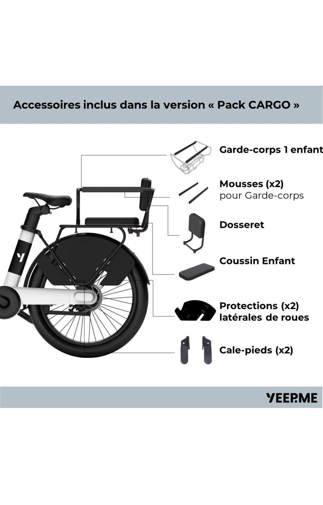 Vélo cargo électrique DAY COMPACT Pack Cargo - boîte automatique, équipé 1 enfant